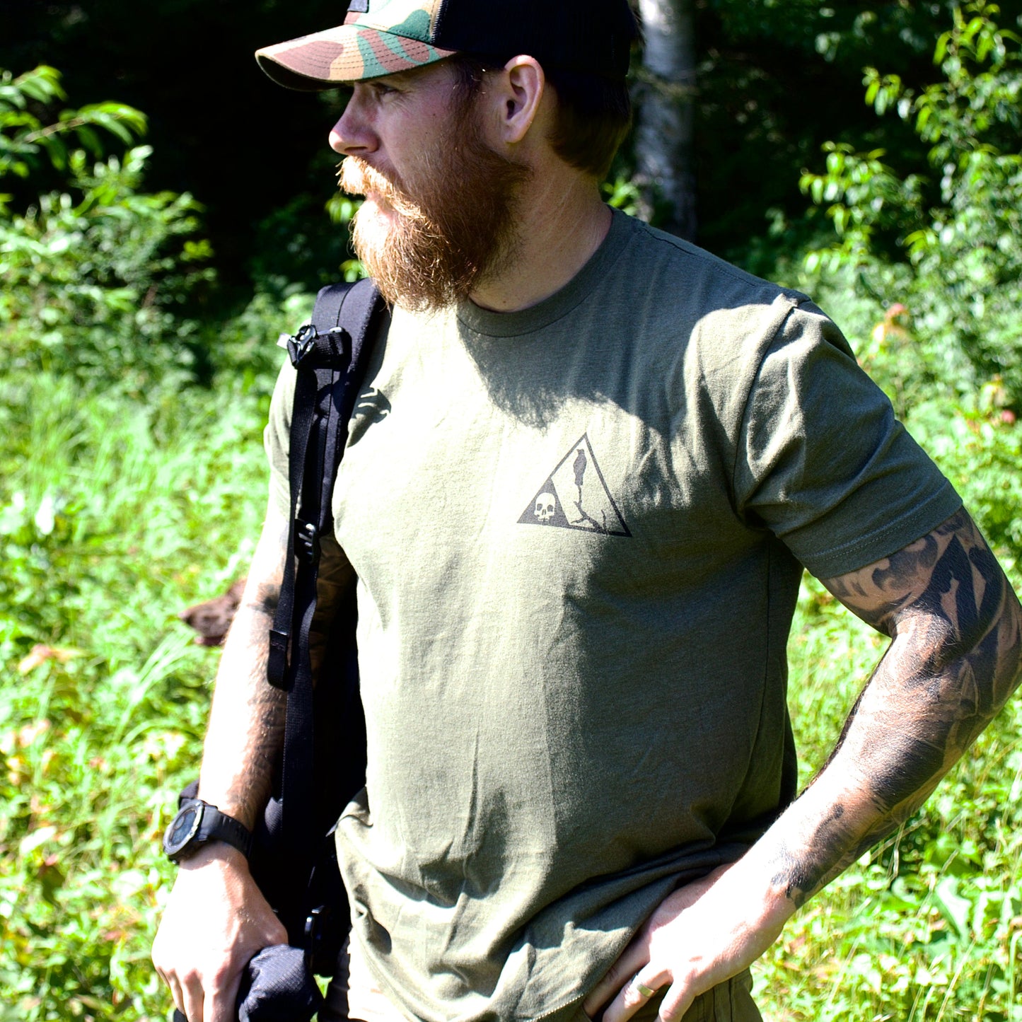 DeadFall 'Signum Mortis' Tee Military Green/Black print